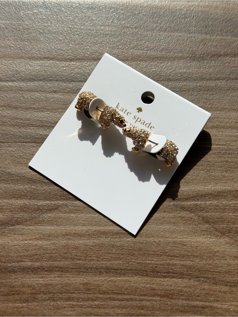 Kate Spade Cold Comforts Polar Bear Stud Earrings in Gold w/CZ pave ceyatsls